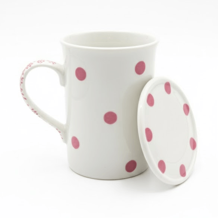 Caneca Poa Com Tampa 240Ml - Ce Porcelanas -2- Caneca Poa Com Tampa 240Ml - Ce Porcelanas -2-